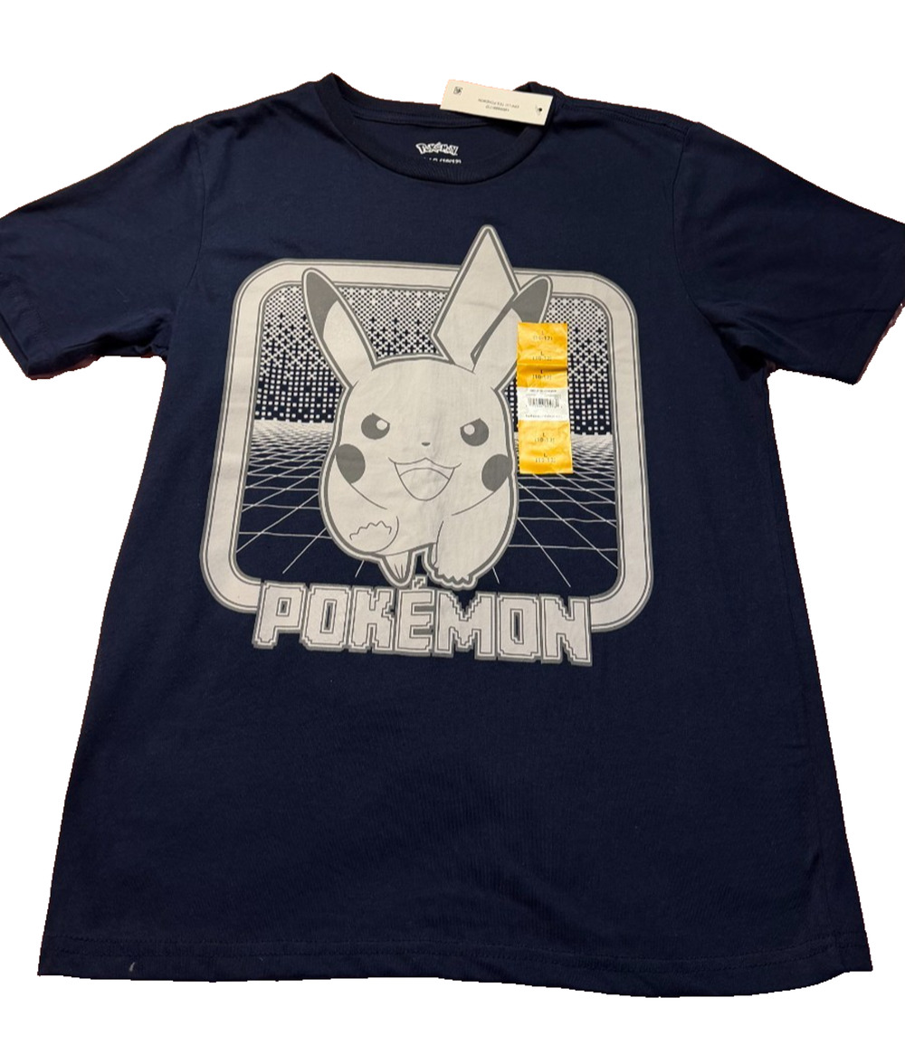 Pokemon NWT Pikachu Graphic T Shirt Navy Short Sleeve Tee Large (10/12)